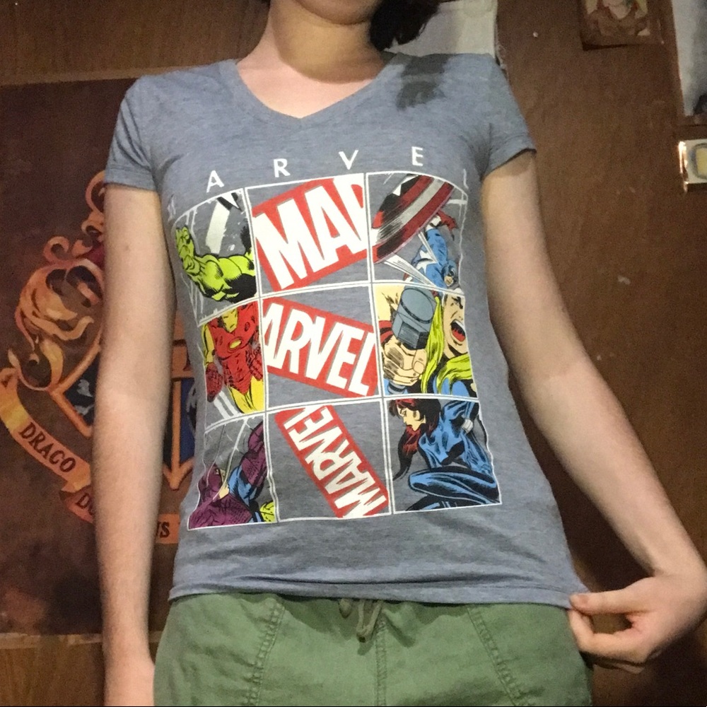 Marvel Comics Superhero Medium V-Neck Tee